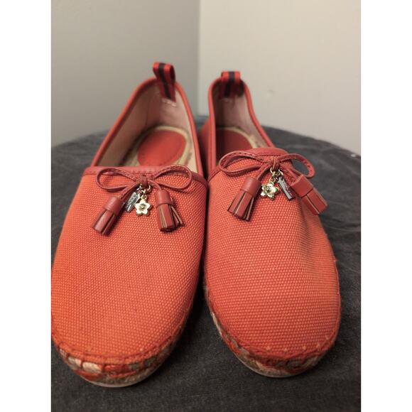 NWOT Coach Designer Madison orange bow tassel espadrilles 5.5 - Picture 2 of 10
